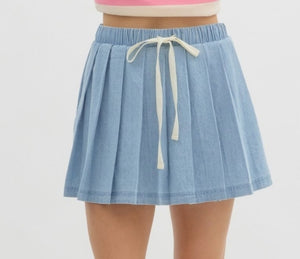 CHAMBRY PLEATED SKIRT