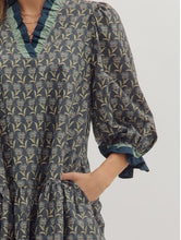 Load image into Gallery viewer, MIDNIGHT BLUE FLORAL MINI DRESS
