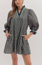 Load image into Gallery viewer, MIDNIGHT BLUE FLORAL MINI DRESS
