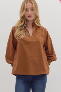 CARMEL SPLIT NECK BLOUSE