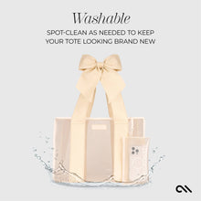 Load image into Gallery viewer, Case-Mate Ecru Raffia Bow Jelly Tote Bag
