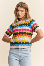Load image into Gallery viewer, MULTI COLOR SHORT SLEEVE SWEATER

