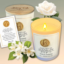 Load image into Gallery viewer, Saint Scentspirations Candles: Our Lady of Guadalupe - Rose &amp; Jasmine
