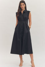 Load image into Gallery viewer, BLACK SOLID MIDI DRESS
