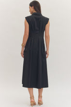 Load image into Gallery viewer, BLACK SOLID MIDI DRESS
