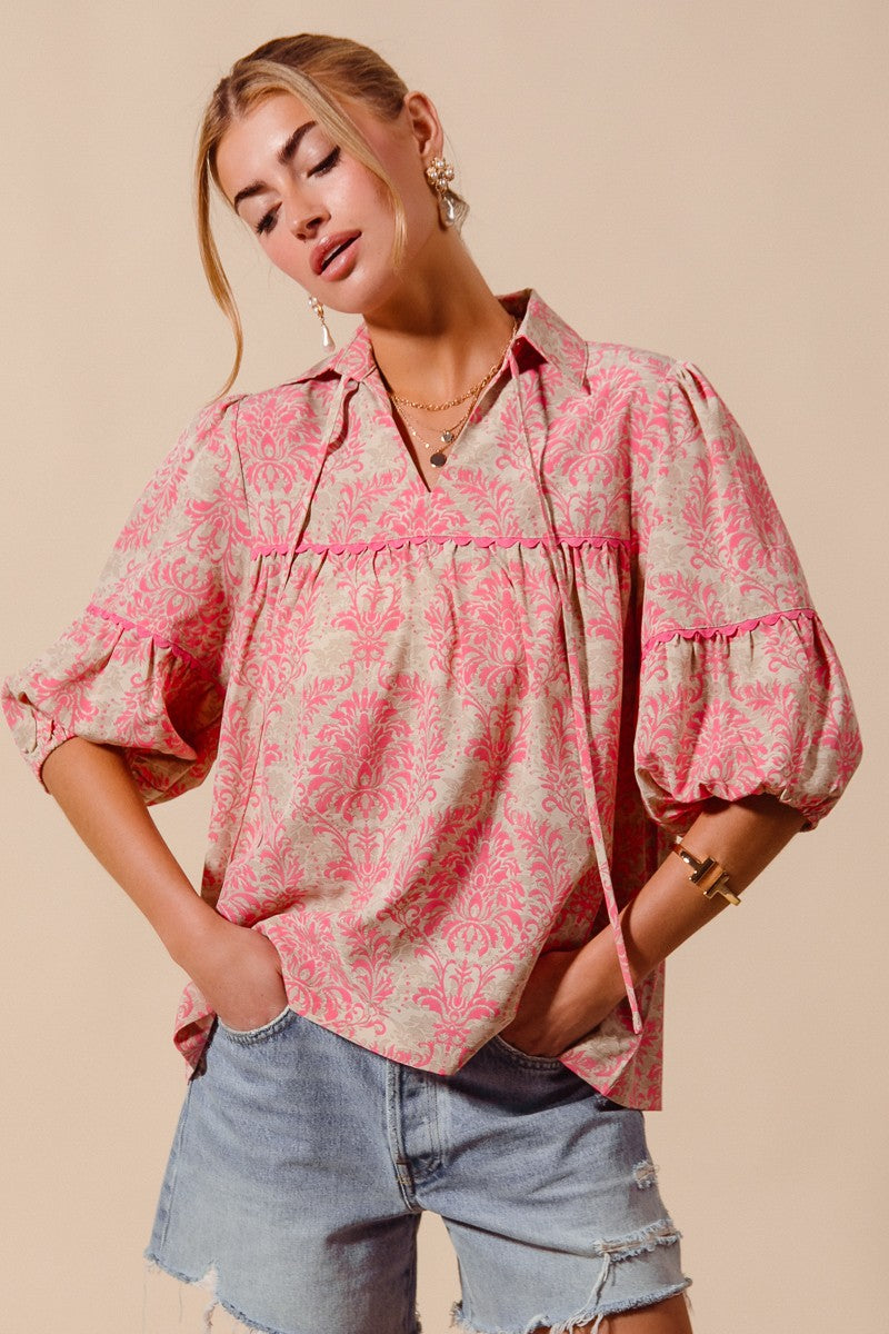 TRENDY PINK BLOUSE