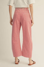 Load image into Gallery viewer, RED PIN STRIPE BARREL PANT
