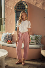 Load image into Gallery viewer, RED PIN STRIPE BARREL PANT
